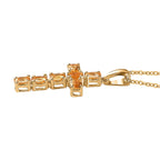 D'Joy - Citrine Cross Pendant with Chain (Size 20) in 18K Vermeil Yellow Gold Plated Sterling Silver 1.20 Ct.