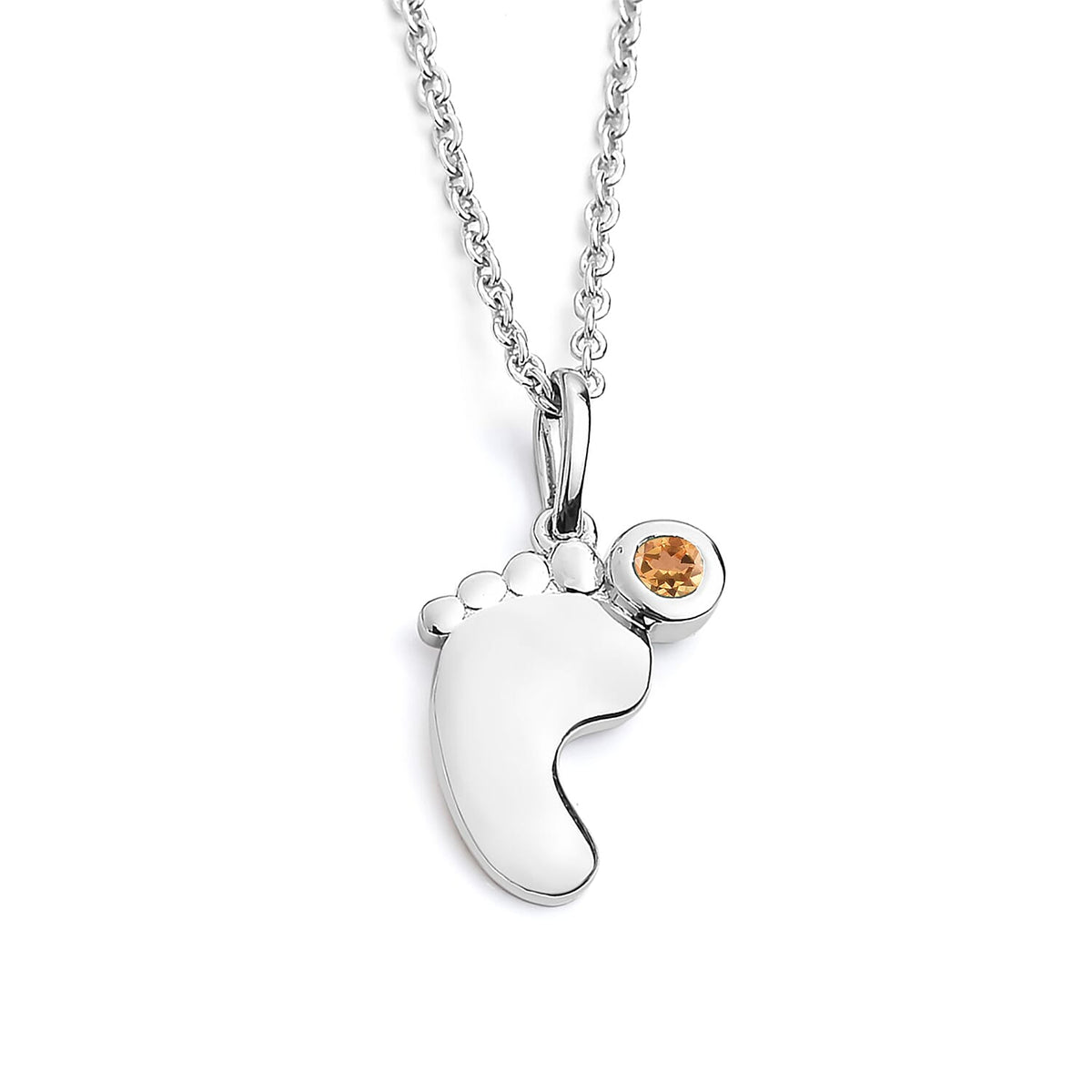 Citrine Pendant with Chain in Platinum Plated Sterling Silver 3629624 0