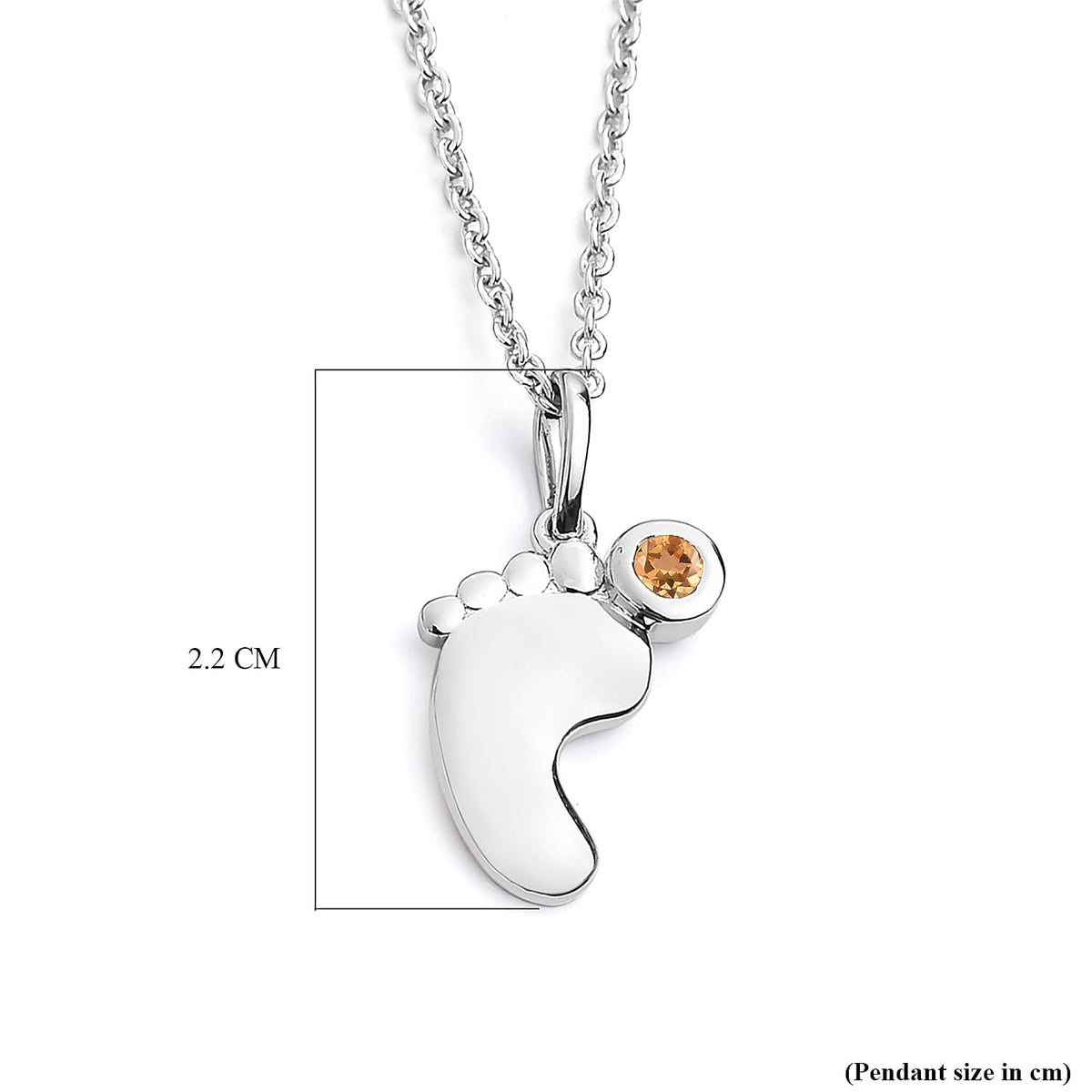 Citrine Pendant with Chain in Platinum Plated Sterling Silver 3629624 4