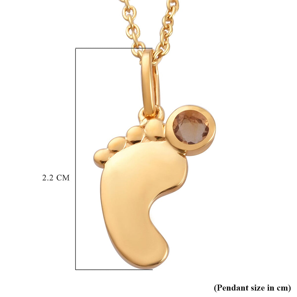 Citrine Pendant with Chain (Size 20 With 4 Inch Extender) In Gold Overlay Sterling Silver