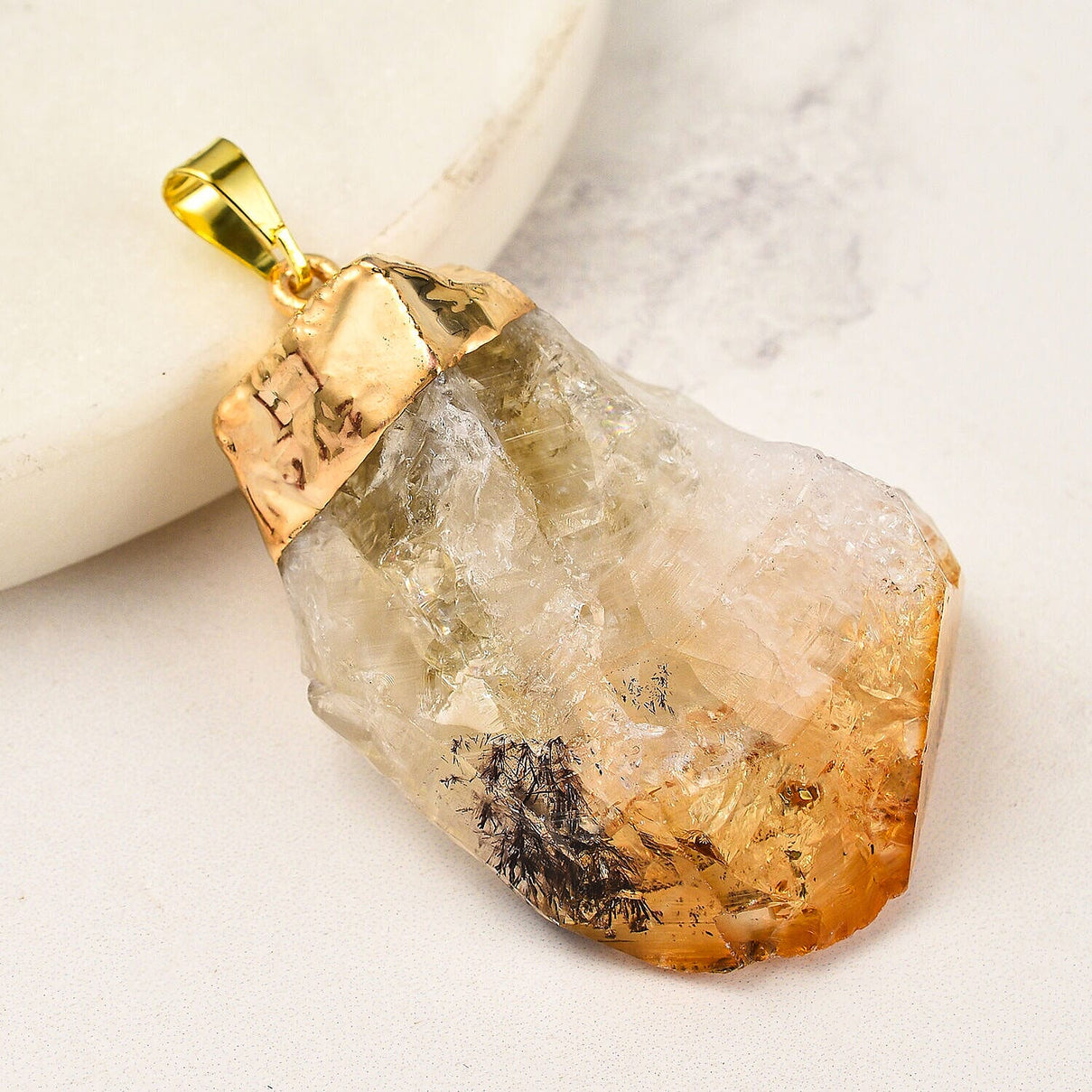 Citrine Point Pendant in Gold Tone 25.00 Ct 7509493 2