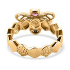 GP Italian Garden Collection - Citrine, Rhodolite Garnet & Blue Sapphire Ring in 18K Vermeil Yellow Gold Plated Sterling Silver