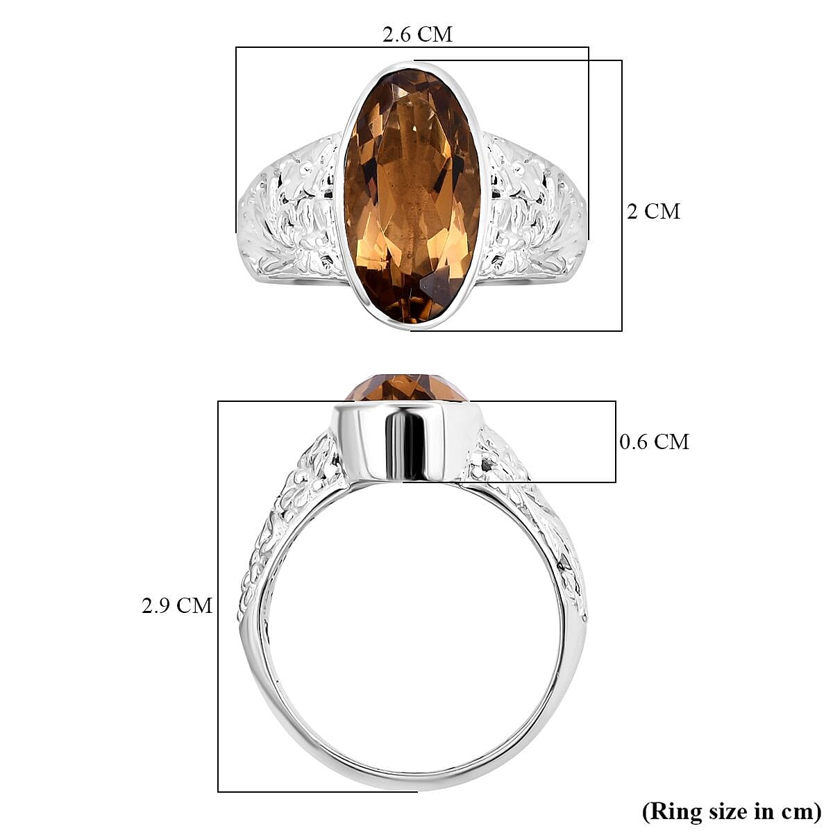 Citrine  Ring  Sterling Silver 7.20 ct,  Silver Wt. 8 Gms  7.200  Ct. 7656449 5