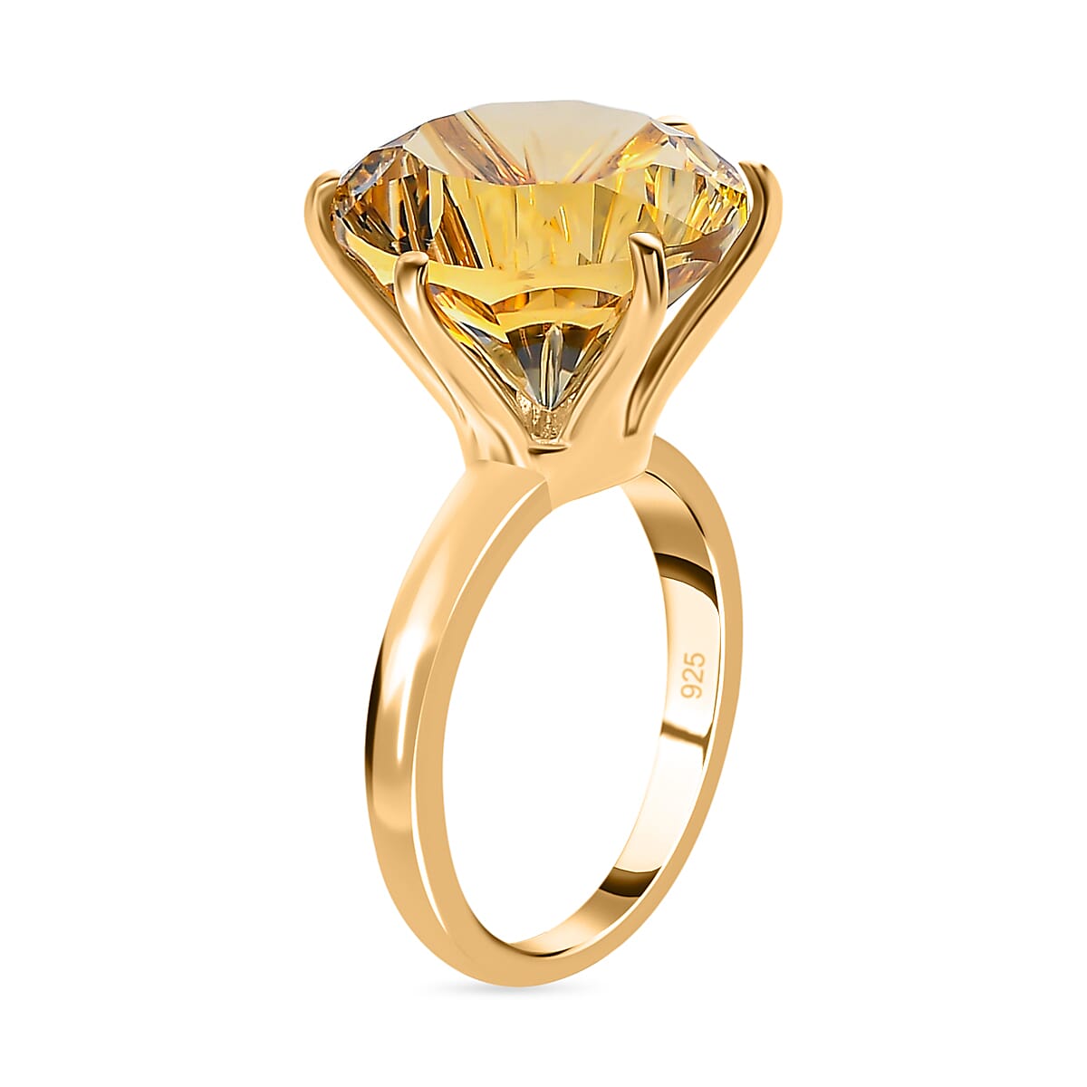 Hanabi Cut Citrine Solitaire Ring in 18K Yellow Gold Vermeil Plated Sterling Silver 7535934 4