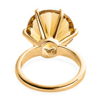 D'Joy Hanabi Cut Citrine Solitaire Ring in 18K Vermeil Yellow Gold Plated Sterling Silver 9.57 Ct.