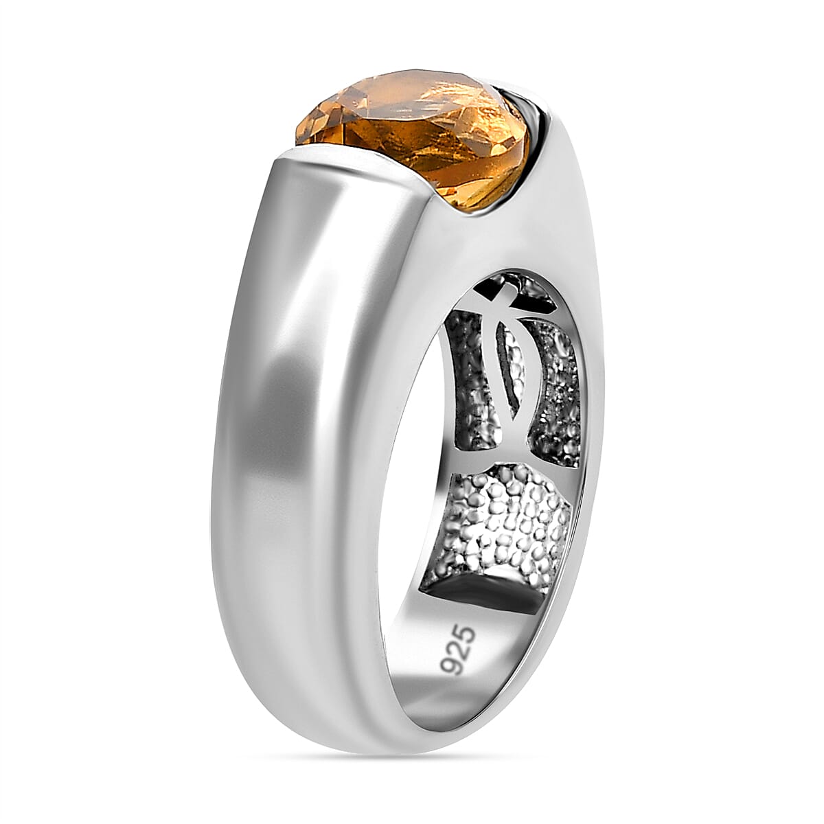 Citrine Ring in Platinum Overlay Sterling Silver 2.69 Ct, Silver Wt. 6 Gms 7546382 3
