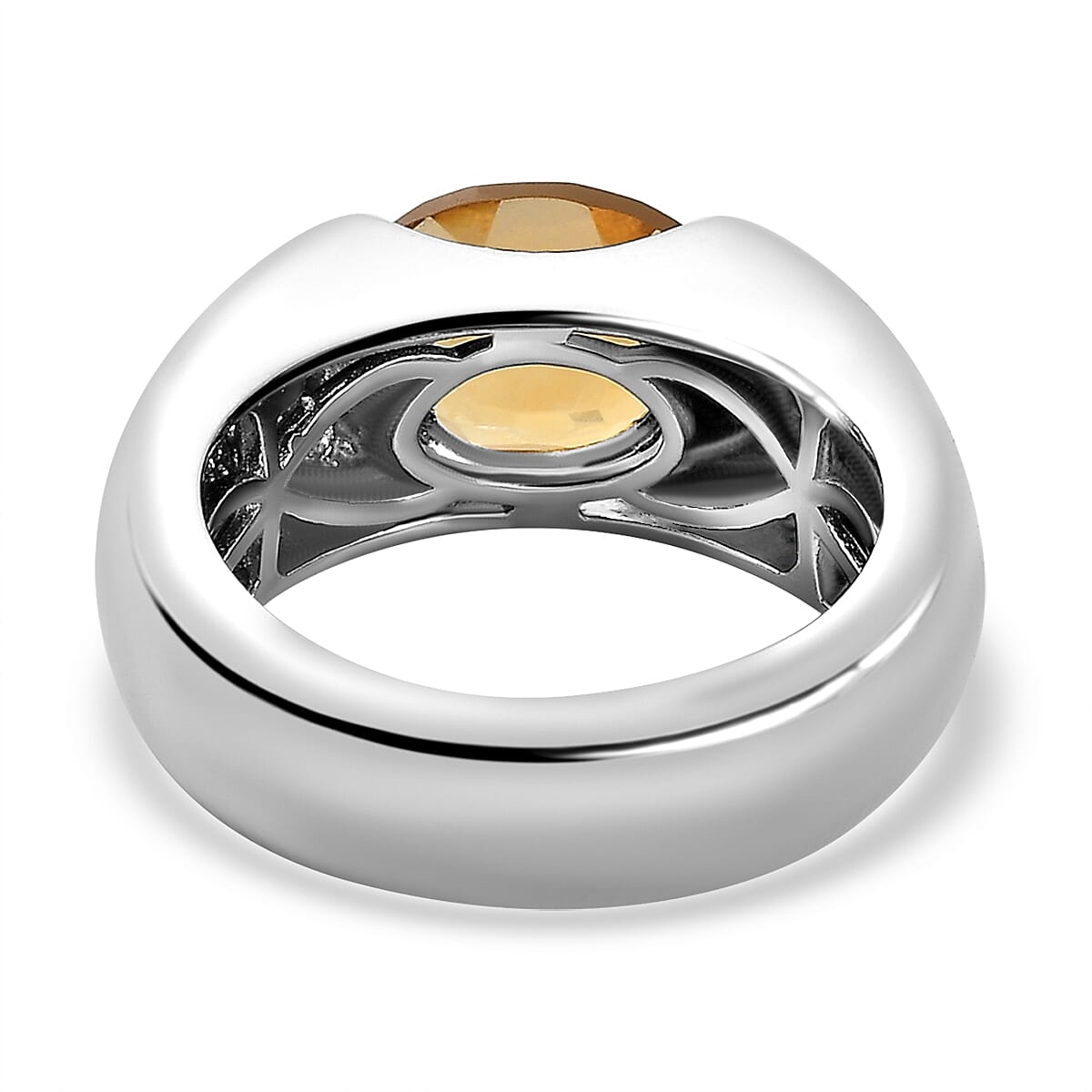 Citrine Ring in Platinum Overlay Sterling Silver 2.69 Ct, Silver Wt. 6 Gms 7546382 4