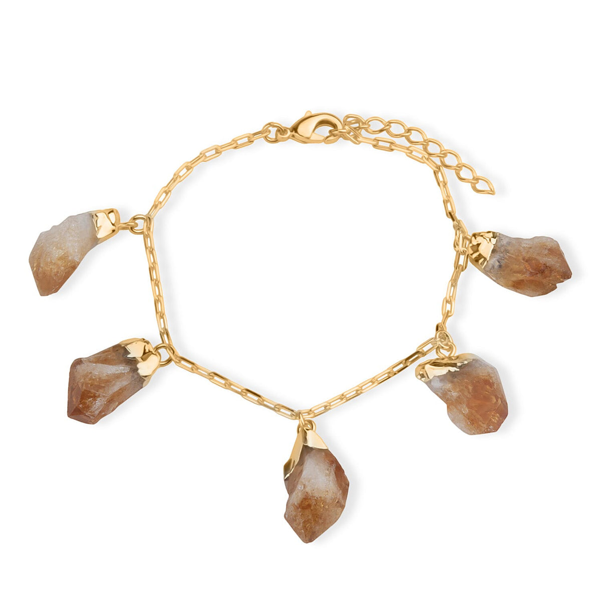 Citrine Rough Cut Bracelet (Size 7 - 1.5 Ext) in Yellow Gold Plated 20.00 Ct. 8282827 0