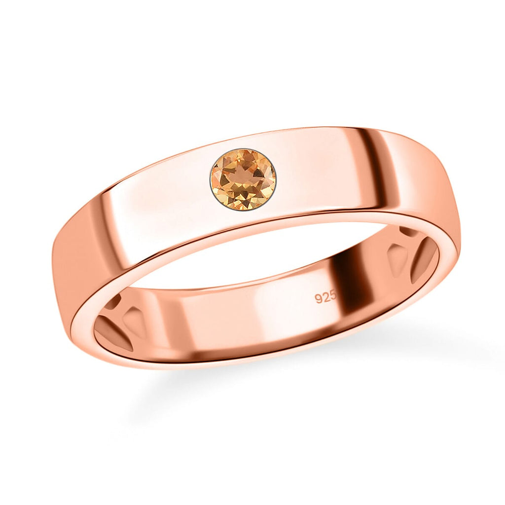 Citrine Ring in Rose Gold Overlay Sterling Silver