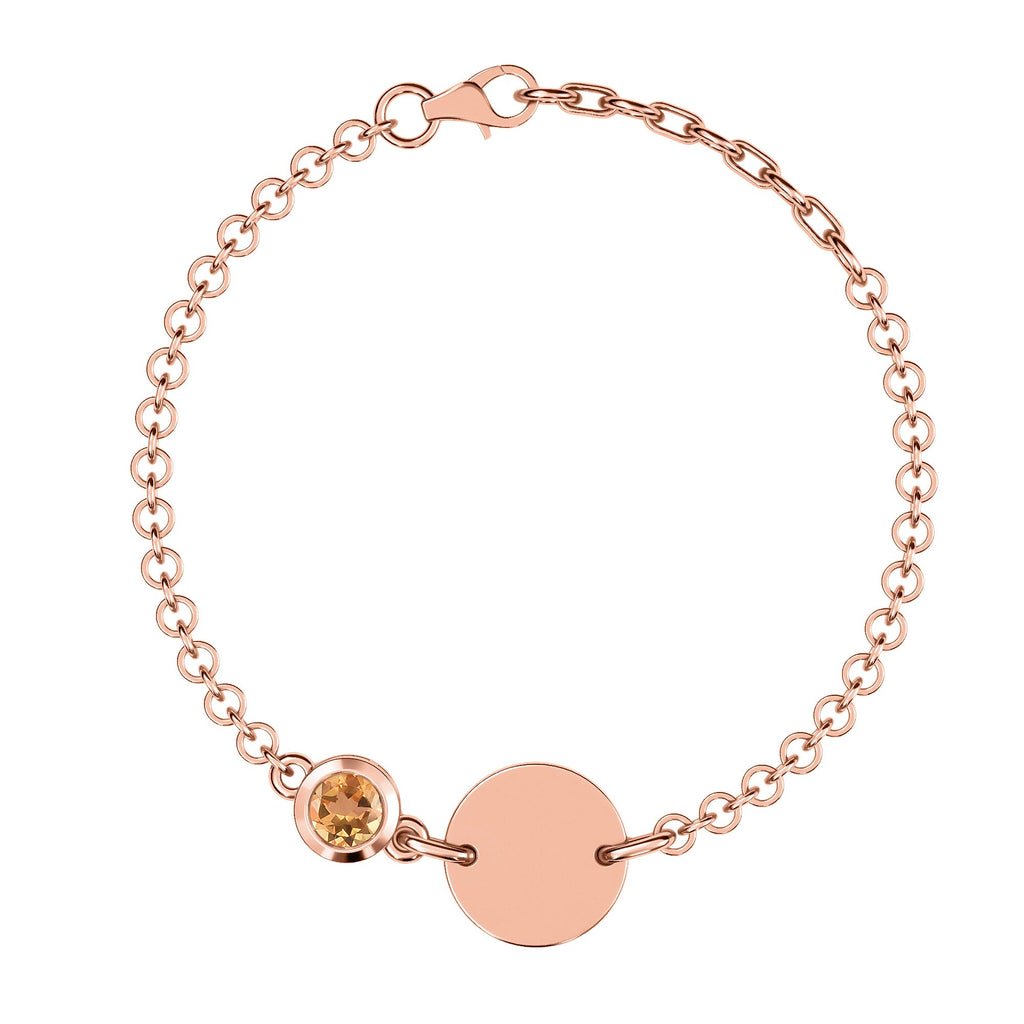 Citrine Bracelet (Size 6 with Extender) in Rose Gold Overlay Sterling Silver