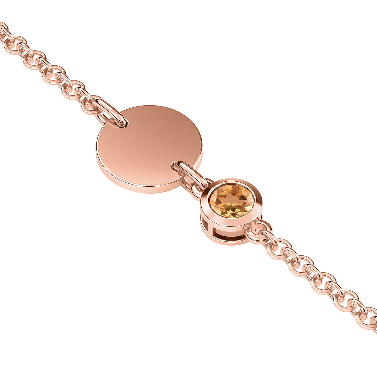 Citrine Solitaire Bracelet in Rose Gold Plated Sterling Silver 3627392 2