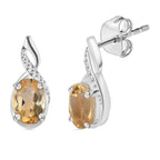 Citrine Solitaire Earrings in Sterling Silver 1.49 Ct