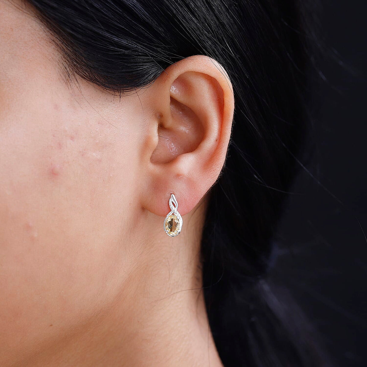 Citrine Solitaire Earrings in Sterling Silver 1.49 Ct 7808158 3