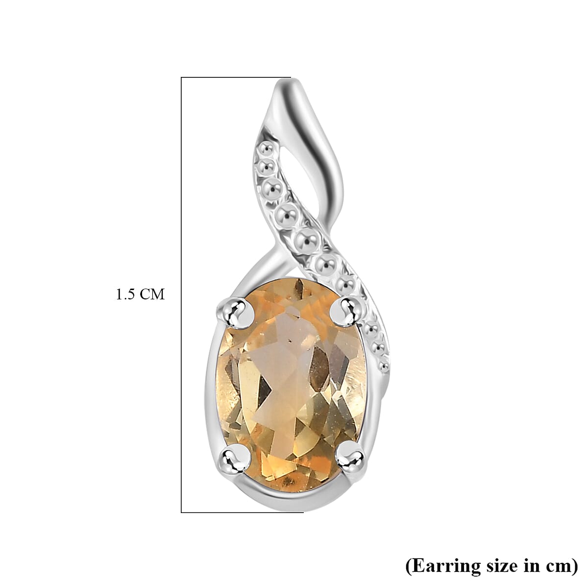 Citrine Solitaire Earrings in Sterling Silver 1.49 Ct 7808158 6
