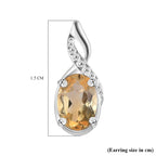 Citrine Solitaire Earrings in Sterling Silver 1.49 Ct