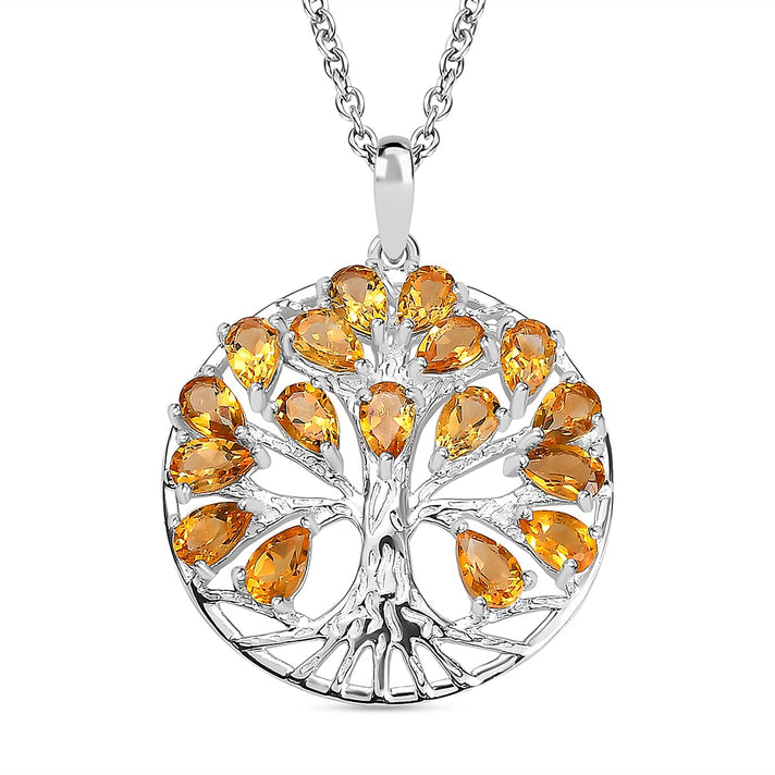 4.25 Ct. Citrine Tree of Life Pendant in Sterling Silver With Chain (Size 20) 4195406 1