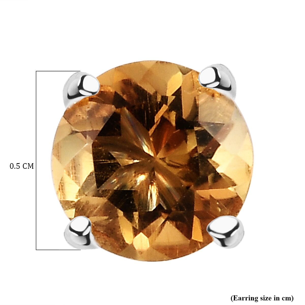 Citrine Stud Earring with Push Back in Platinum Overlay Sterling Silver 1.55 Ct. 3815274 5