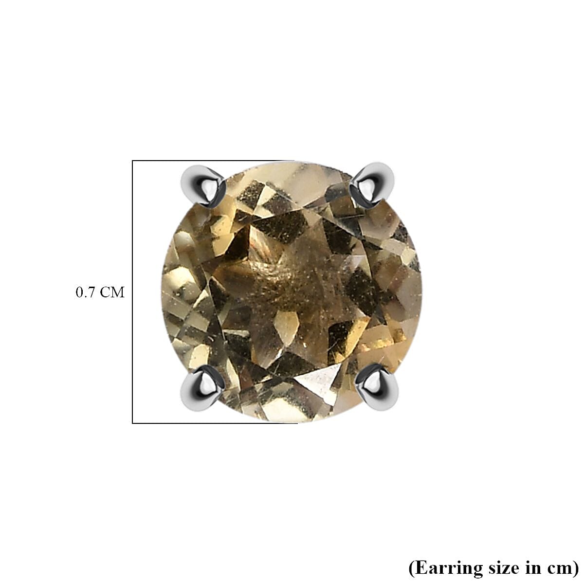 Citrine Stud Earring with Push Back in Platinum Overlay Sterling Silver 1.55 Ct. 3815274 6