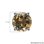 Citrine Stud Earrings in Platinum Overlay Sterling Silver 1.55 Ct.