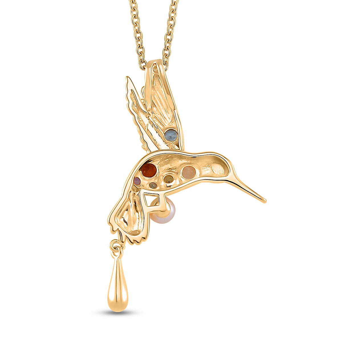 Lucy Q Creature Collection - Kingfisher Bird Pendant with Chain (Size 18) in 18K Vermeil Yellow Gold Plated Sterling Silver 4279880 3