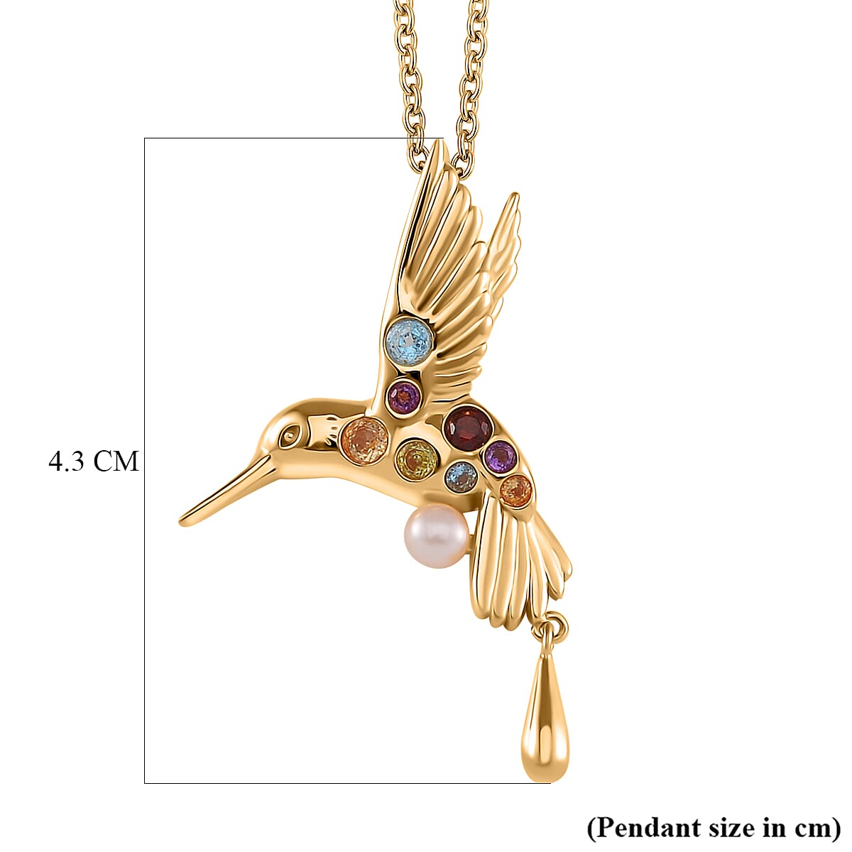 Lucy Q Creature Collection - Kingfisher Bird Pendant with Chain (Size 18) in 18K Vermeil Yellow Gold Plated Sterling Silver 4279880 5