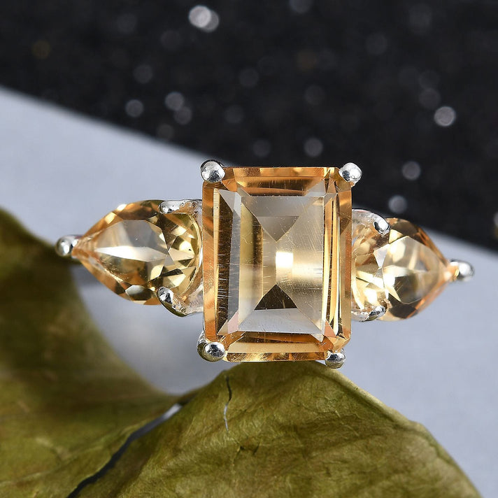 D'Joy - Citrine Three Stone Ring in Sterling Silver 3.53 Ct. 3598469 2
