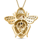 GP- Italian Garden Collection - Citrine and Natural Zircon Bee Pendant with Chain (Size 20) in 18K YG Vermeil Plated Sterling Silver 3.12 Ct, Silver Wt. 8.28 Gms.