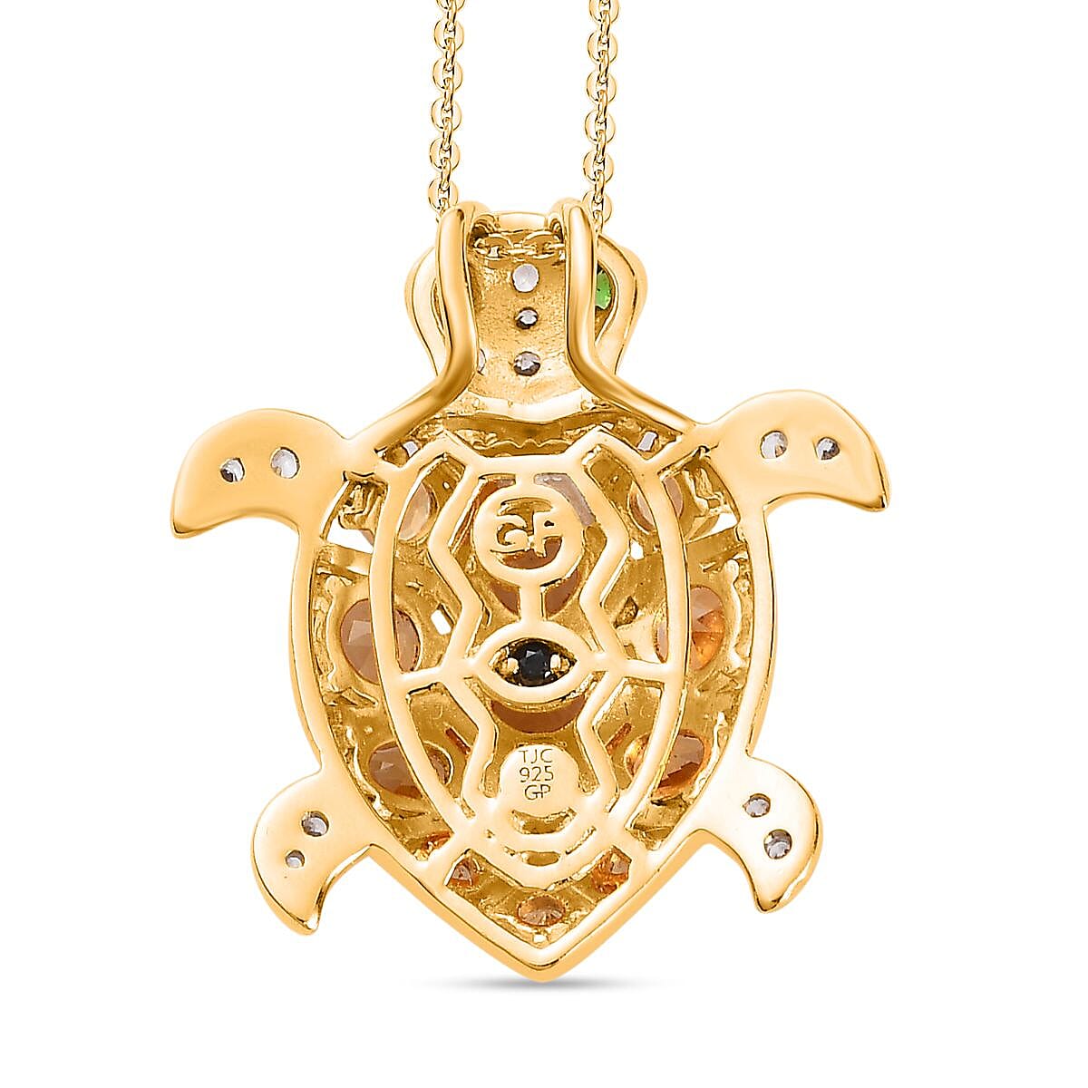 GP Italian Garden Collection - Citrine, Natural Zircon &amp; Chrome Diopside Pendant with Chain (Size - 20) in 18K Vermeil Yellow Gold  Plated Sterling Silver 1.94 Ct. 4234519 4
