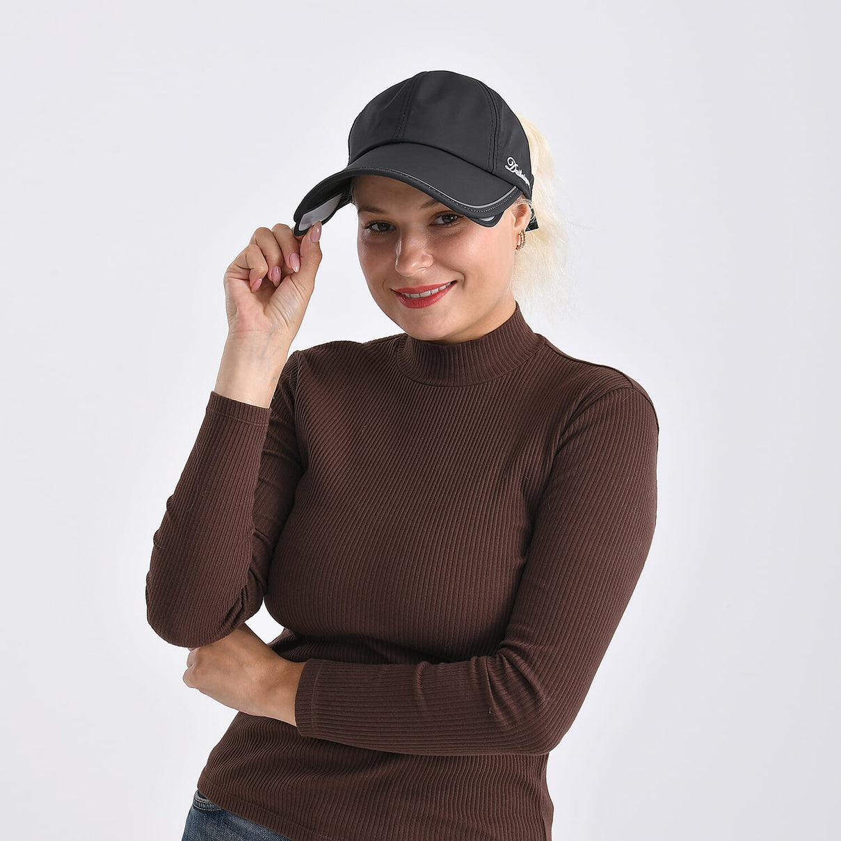 Classic Baseball Cap with Retractable Brim (Head Size- 57-58cm) - Black 8223003 2
