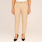 Classic Womens Jean Style Stretch Trousers With 29Inch Leg (Size 20) - Soft Almond