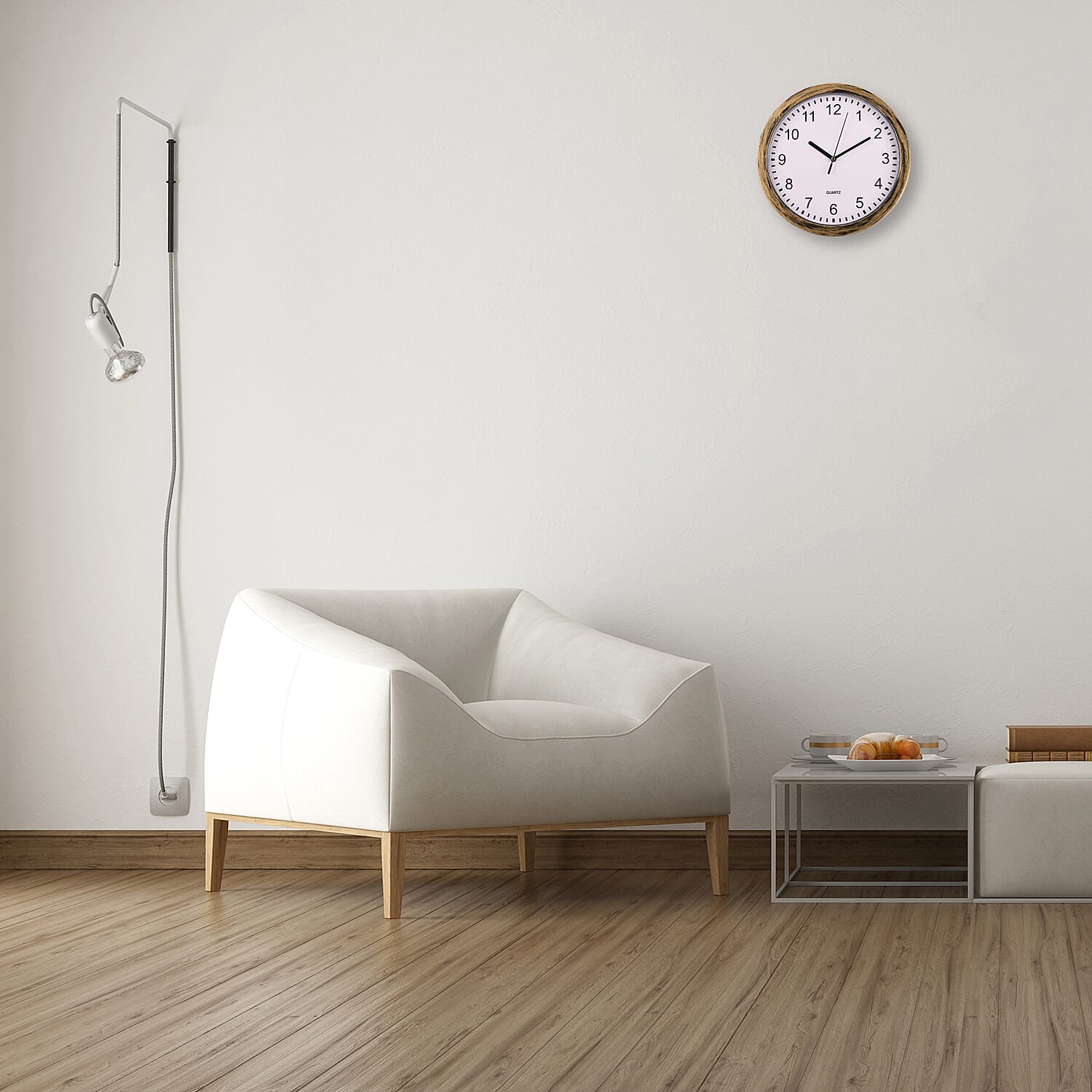 Classic Round PS Wall Clock (1xAA Battery not inc.) - Gold 8158852 2
