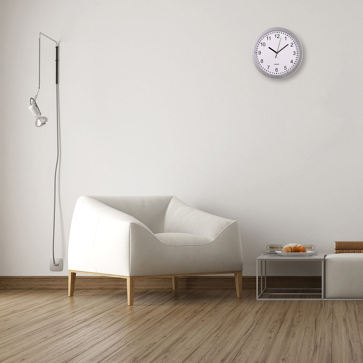 Wall Clock and Safe 25x25x7cm (1xAA Battery not inc.) - Silver V32515309 2