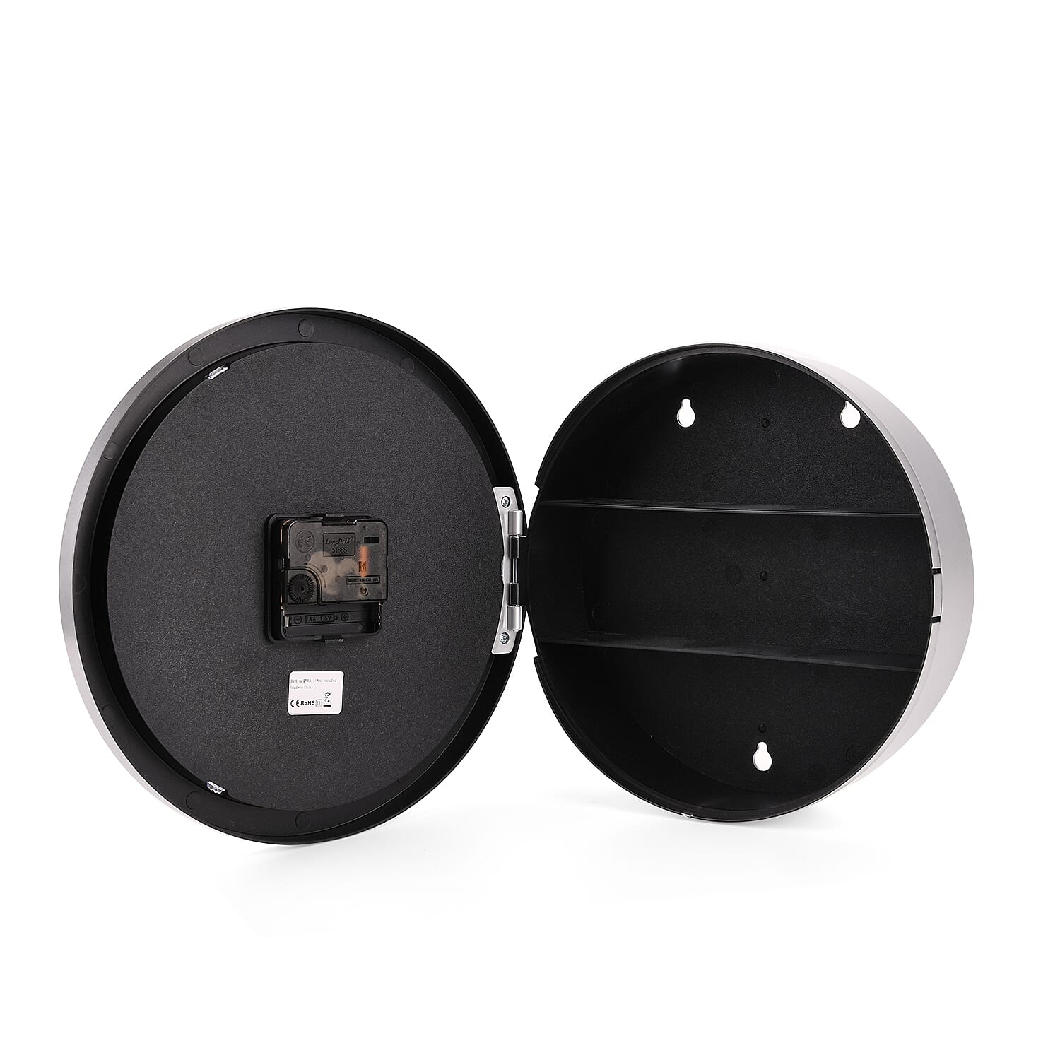 Wall Clock and Safe 25x25x7cm (1xAA Battery not inc.) - Silver V32515309 3