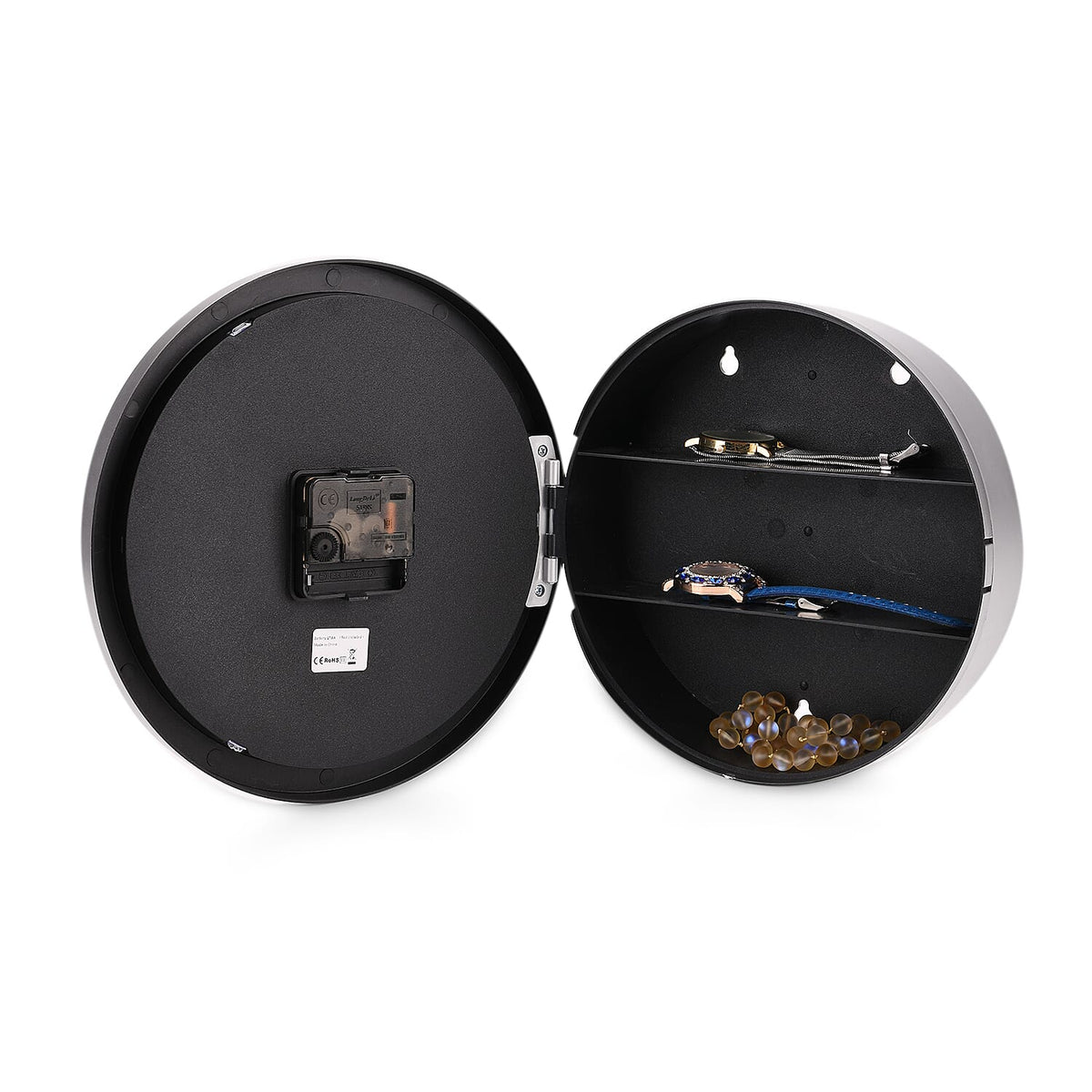 Wall Clock and Safe 25x25x7cm (1xAA Battery not inc.) - Silver V32515309 4