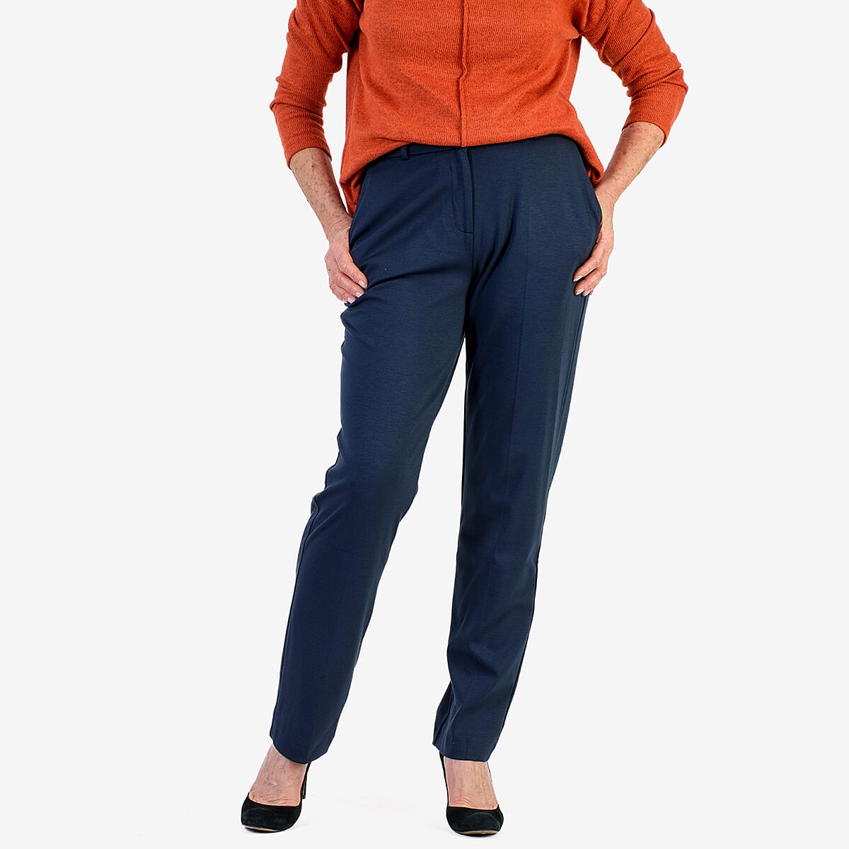 Classic Straight Leg Trousers (Size 10) - Navy 8288112 0