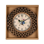Set of 2 Round Retro Design Analog Wall Clock - Gold & Silver - Lattice