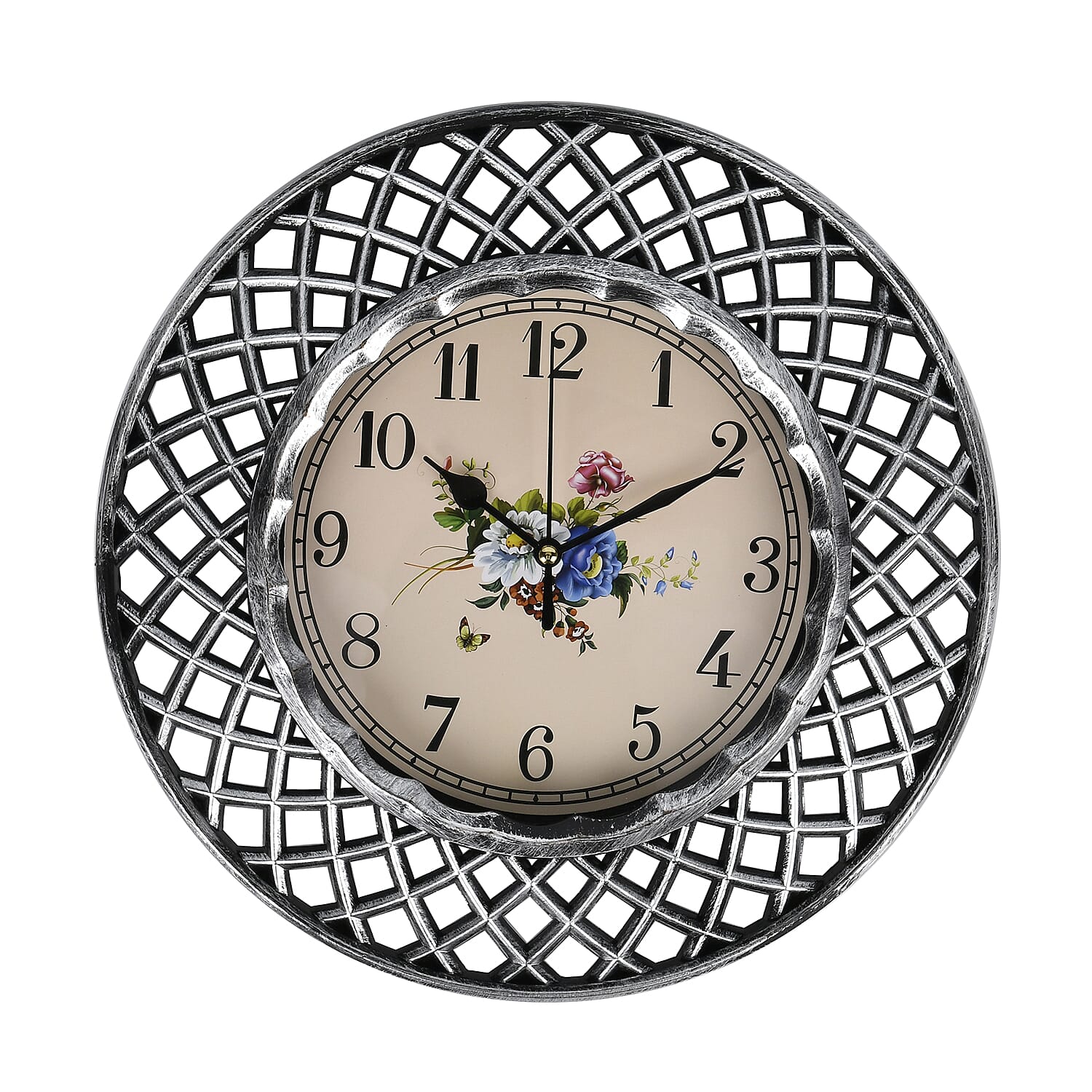 Set of 2 Round Retro Design Analog Wall Clock - Gold &amp; Silver - Lattice 7705714 5
