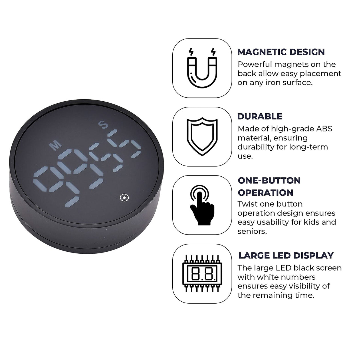 Electric Timers Large Magnetic LED Display Clock 7536278 4