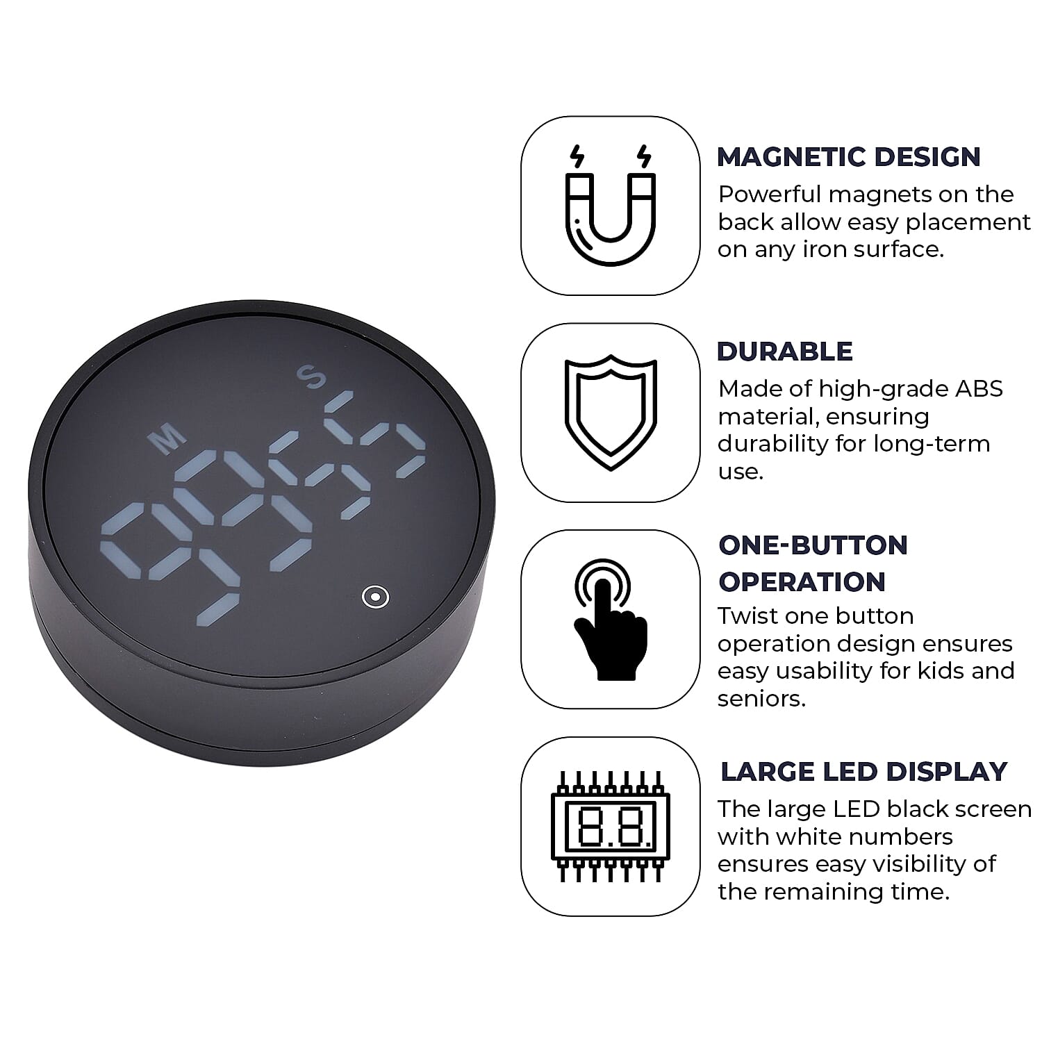 Electric Timers Large Magnetic LED Display Clock 7536278 4