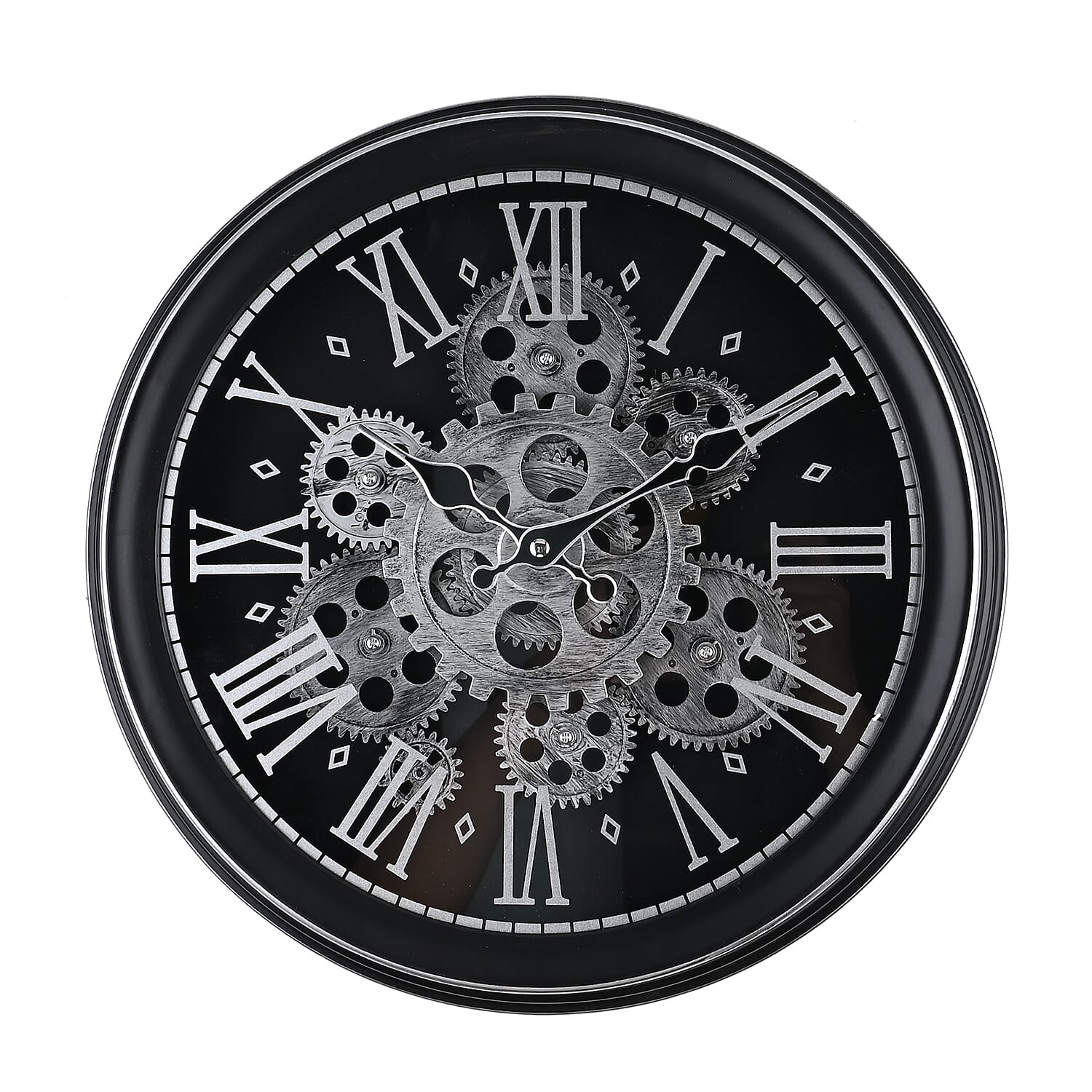 Clock (Size - One Size) - Black Silver &amp; White 8190642 0