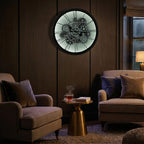 Rotating Gears Wall Clock - Industrial Steampunk with 3-Colour LED Lights, Remote Control Moving Gear (50cm) - Grey