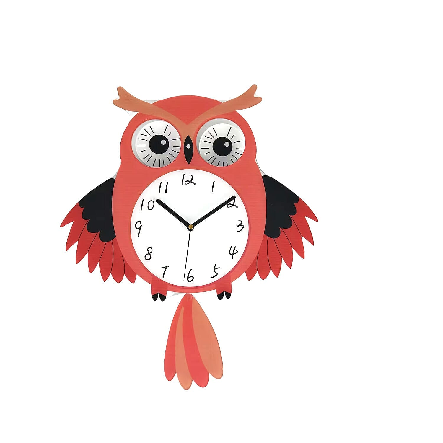 Owl Pendulum Wall Clock (2xAA Battery not inc.) - White - Red 7809413 0