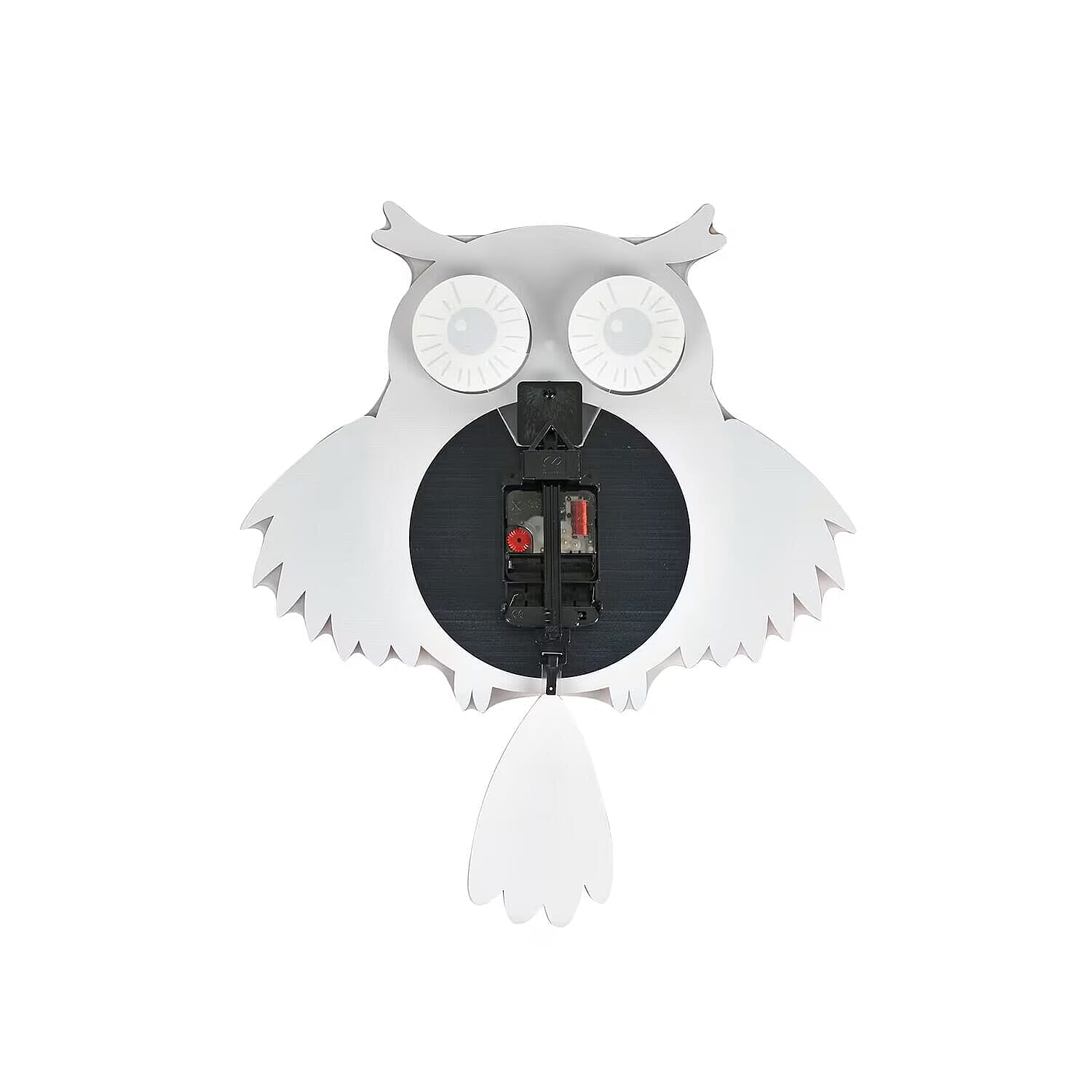 Owl Pendulum Wall Clock (2xAA Battery not inc.) - White - Red 7809413 8