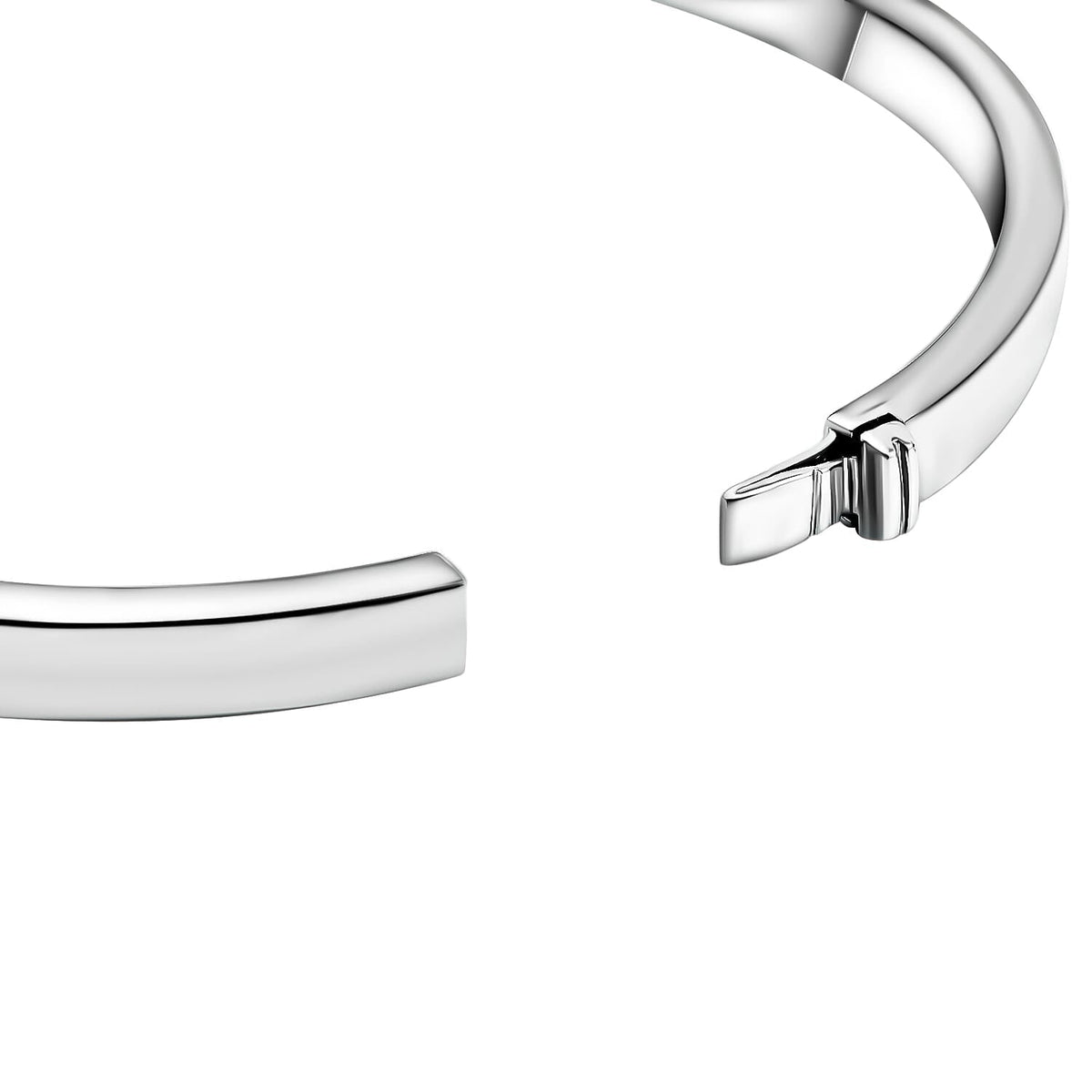 Close Out- Rhodium Overlay Sterling Silver Turquoise Bangle 7019549 4