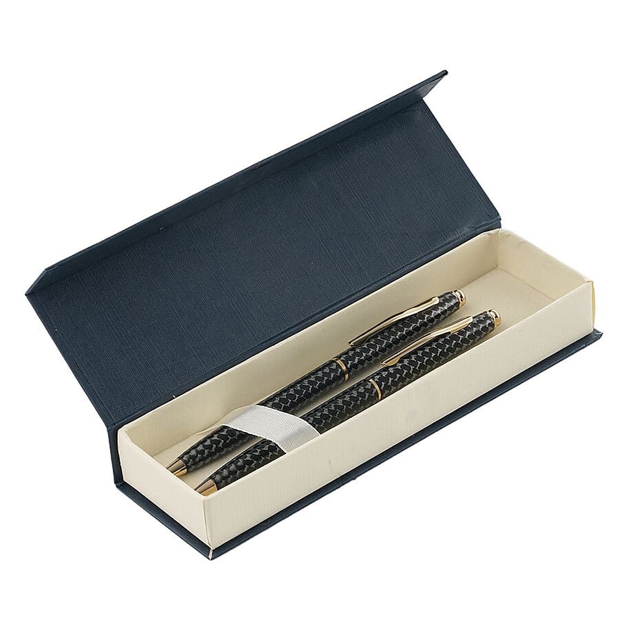 Close Out- Set of 2 Finest Austrian Crystal Pens - Golden &amp; Grey 6347270 6