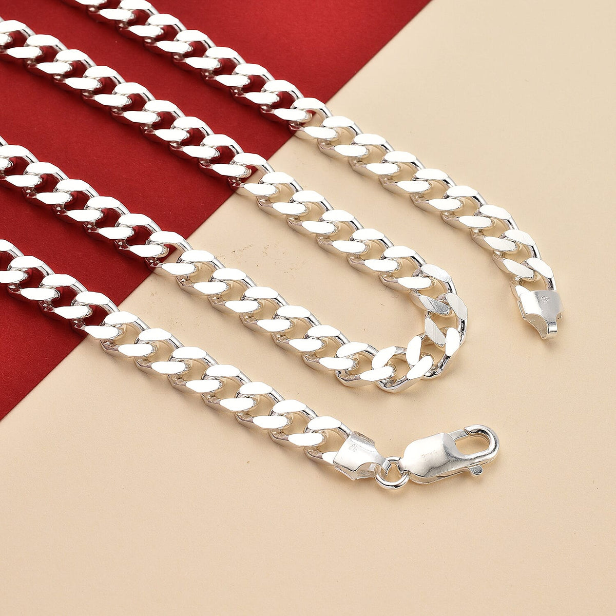 Close Out - Sterling Silver Square Curb Necklace (Size - 20) with Lobster Clasp, Silver Wt. 45.00 Gms. 7134955 0
