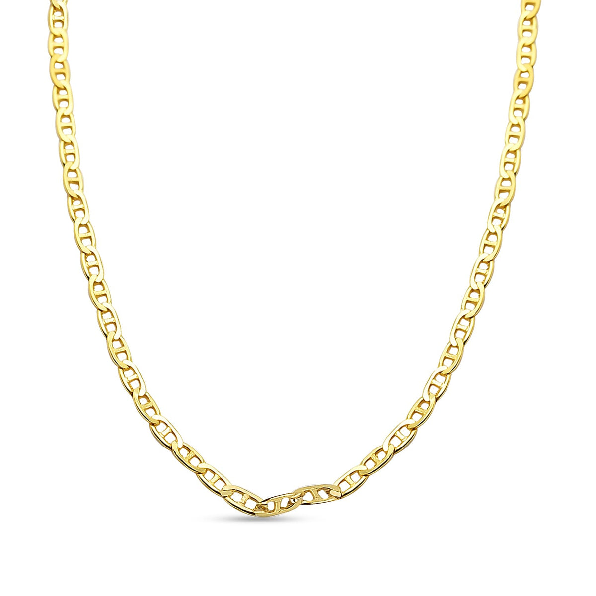 Close Out -Yellow Gold Overlay Sterling Silver Mariner Link necklace  (Size - 24) with Lobster Clasp 7167342 0