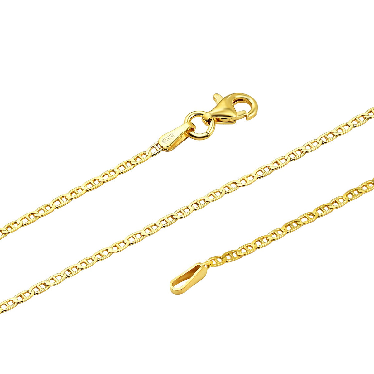 Close Out -Yellow Gold Overlay Sterling Silver Mariner Link necklace  (Size - 24) with Lobster Clasp 7167342 3