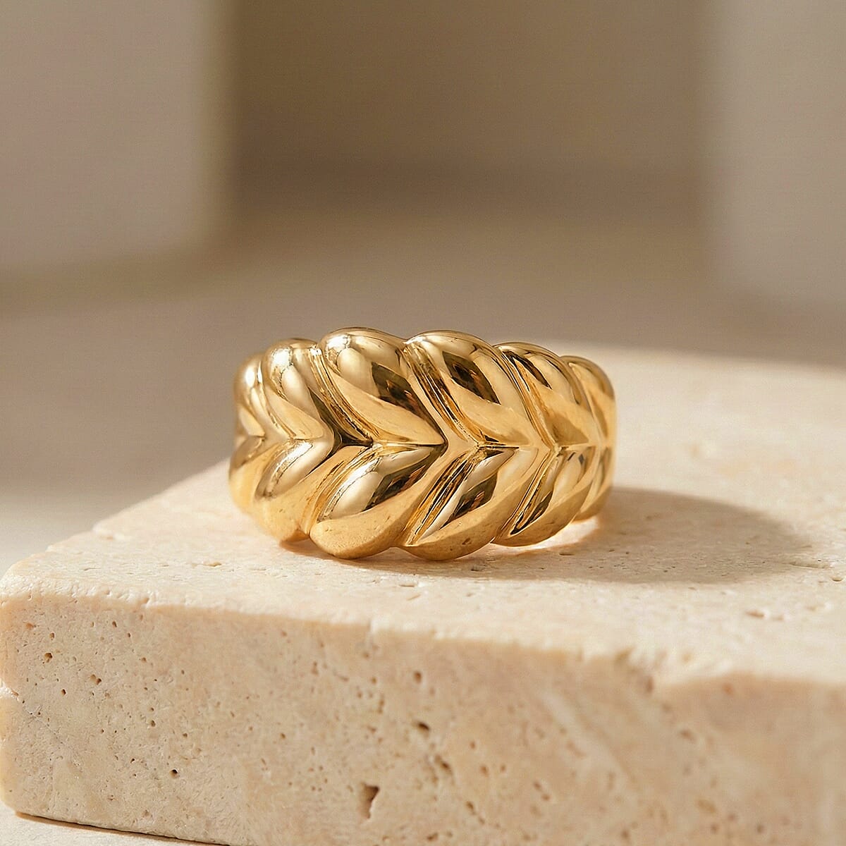 Close Out - 9K Yellow Gold Braided Ring 7939209 5
