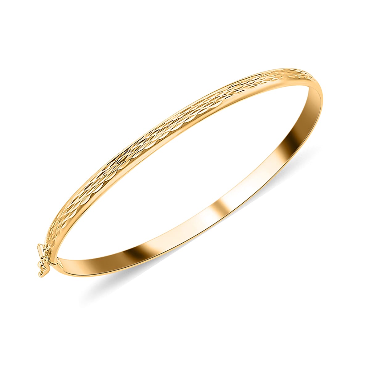 Close Out-  9K Yellow Gold Diamond Cut Bangle (Size - 7) 7636333 0